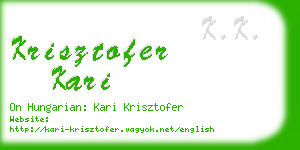 krisztofer kari business card